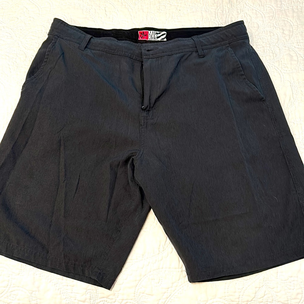 Micros Board Shorts black size 32. Drawstring and button closure. With 5 pockets